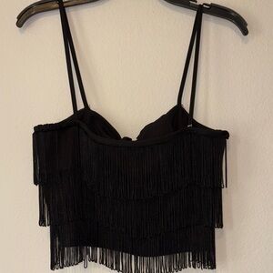 Fringe Black Women's Top